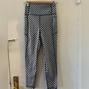 JCrew checkered yoga pants with side pockets Sz Small